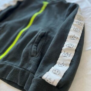 EUC Mini Series sz 6 Black Robot Neon Green accents zipup robot faces